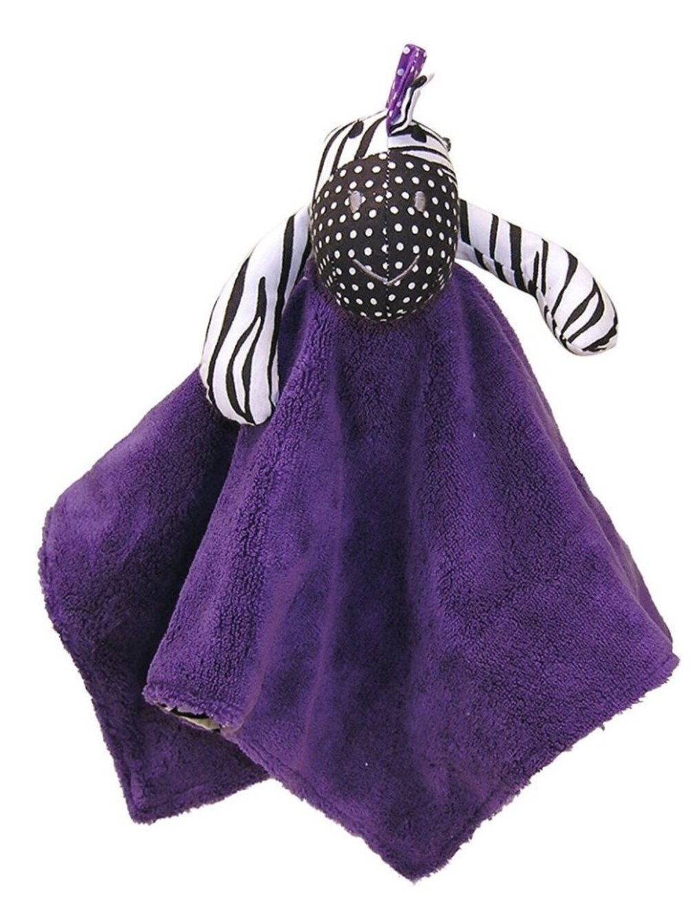 Trend Lab Security Snuggle Blanket, Grape Expectations PLUSH Lovey Zebra NWT
